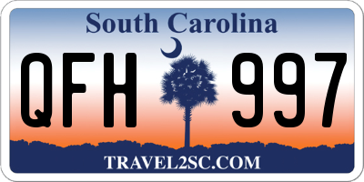 SC license plate QFH997