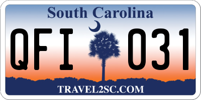 SC license plate QFI031