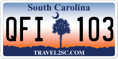SC license plate QFI103