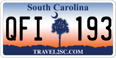 SC license plate QFI193