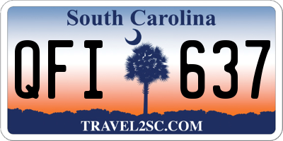 SC license plate QFI637