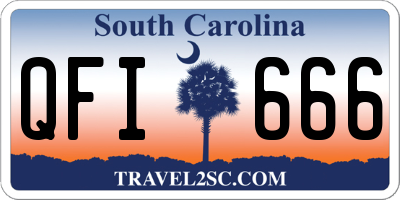 SC license plate QFI666