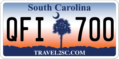 SC license plate QFI700