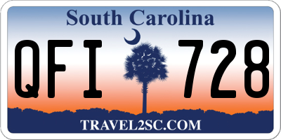 SC license plate QFI728