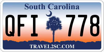 SC license plate QFI778
