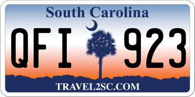 SC license plate QFI923