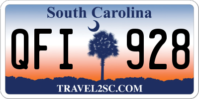 SC license plate QFI928