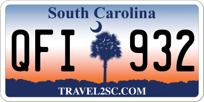 SC license plate QFI932