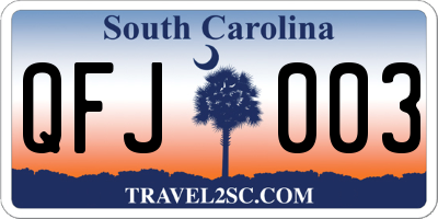 SC license plate QFJ003