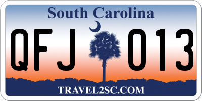 SC license plate QFJ013
