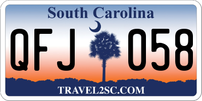 SC license plate QFJ058