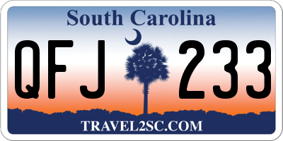 SC license plate QFJ233