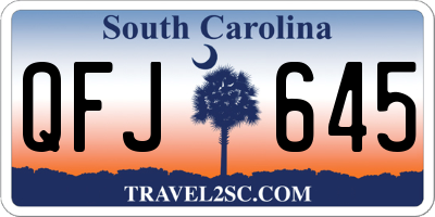 SC license plate QFJ645
