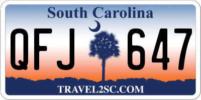 SC license plate QFJ647