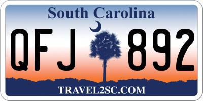 SC license plate QFJ892