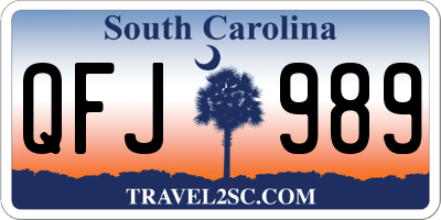 SC license plate QFJ989