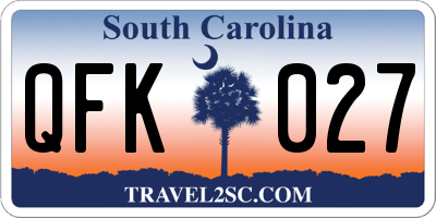SC license plate QFK027