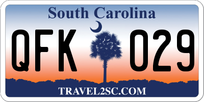 SC license plate QFK029
