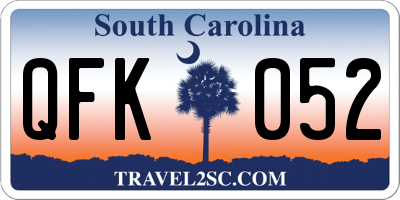 SC license plate QFK052