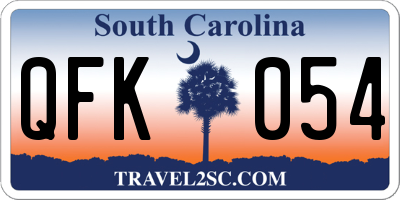 SC license plate QFK054