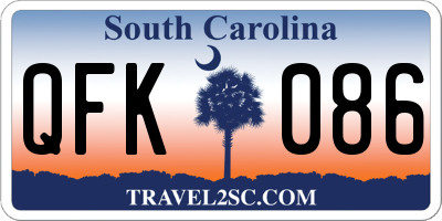 SC license plate QFK086
