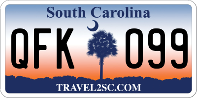 SC license plate QFK099