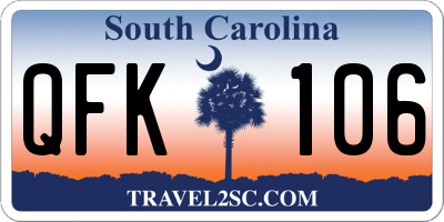 SC license plate QFK106