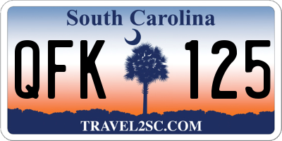 SC license plate QFK125