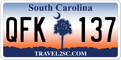 SC license plate QFK137