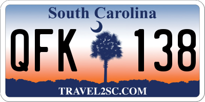 SC license plate QFK138