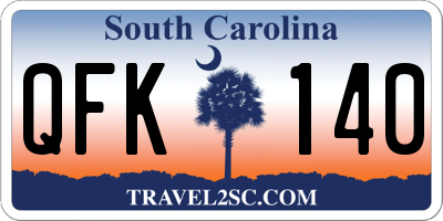 SC license plate QFK140