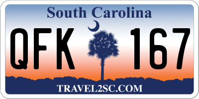 SC license plate QFK167