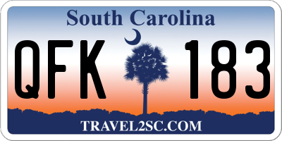 SC license plate QFK183