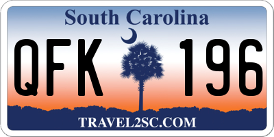 SC license plate QFK196