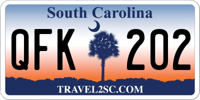 SC license plate QFK202