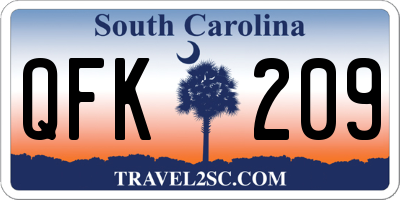 SC license plate QFK209
