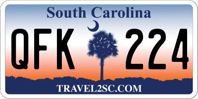 SC license plate QFK224
