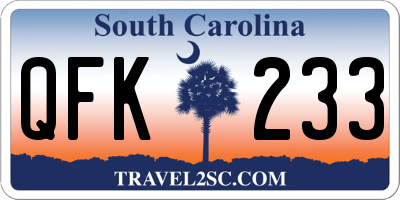 SC license plate QFK233