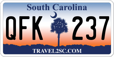 SC license plate QFK237