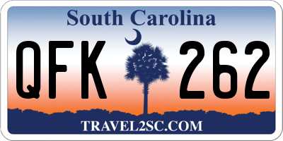 SC license plate QFK262
