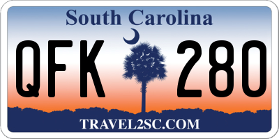 SC license plate QFK280
