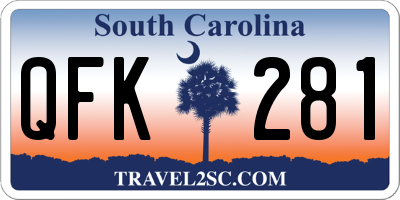 SC license plate QFK281