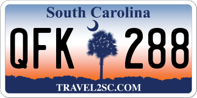 SC license plate QFK288