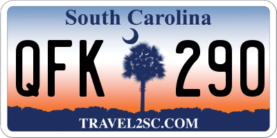SC license plate QFK290