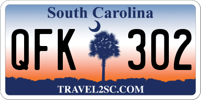 SC license plate QFK302