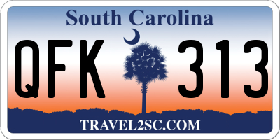 SC license plate QFK313