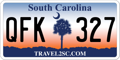SC license plate QFK327