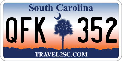SC license plate QFK352