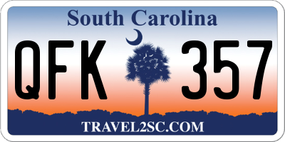 SC license plate QFK357