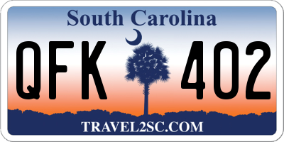 SC license plate QFK402